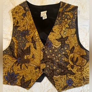 Vintage beaded waistcoat peacock multicolor vest